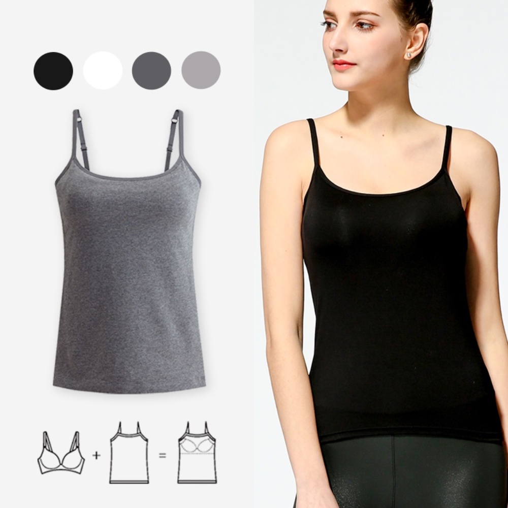 Modal Cami XL Adjustable Strap Hidden Built in Shelf Padded  Bra - So Soft!